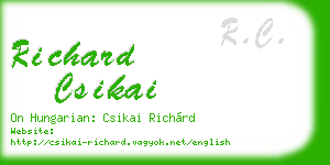 richard csikai business card